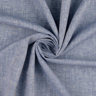 REMNANT 1.02 Metres - Chevron Blue Linen Cotton Twill