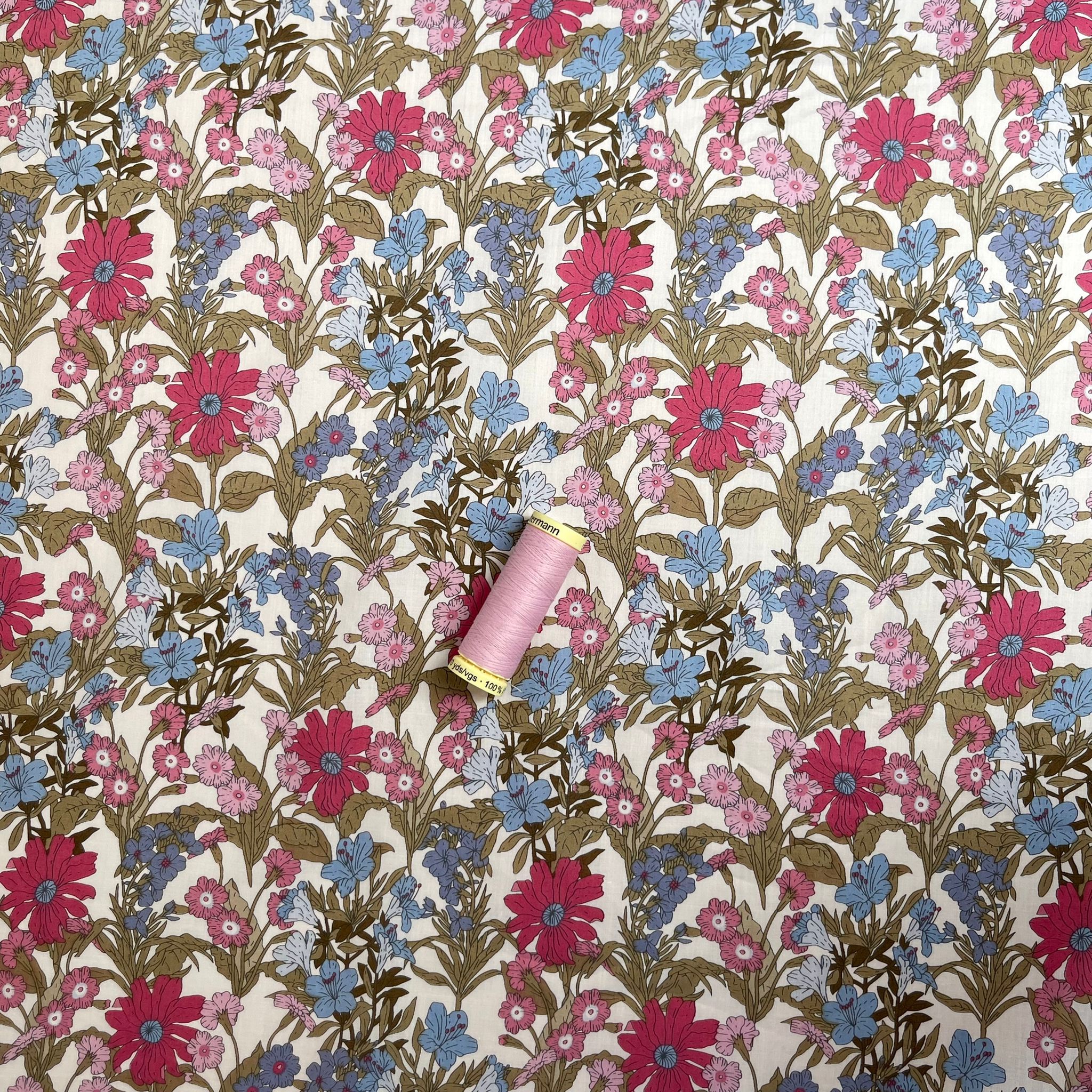 Summer Wildflower Cotton Lawn Fabric