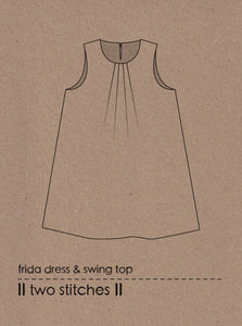 Two Stitches - Frida Dress and Swing top Sewing Pattern 6 months - 9 years