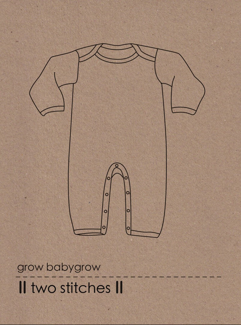 Two Stitches -Babygrow Sewing Pattern birth - 24 months