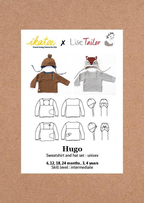 Ikatee - HUGO Sweatshirt and Hat Set- Baby 6M-4Y- Paper Sewing Pattern