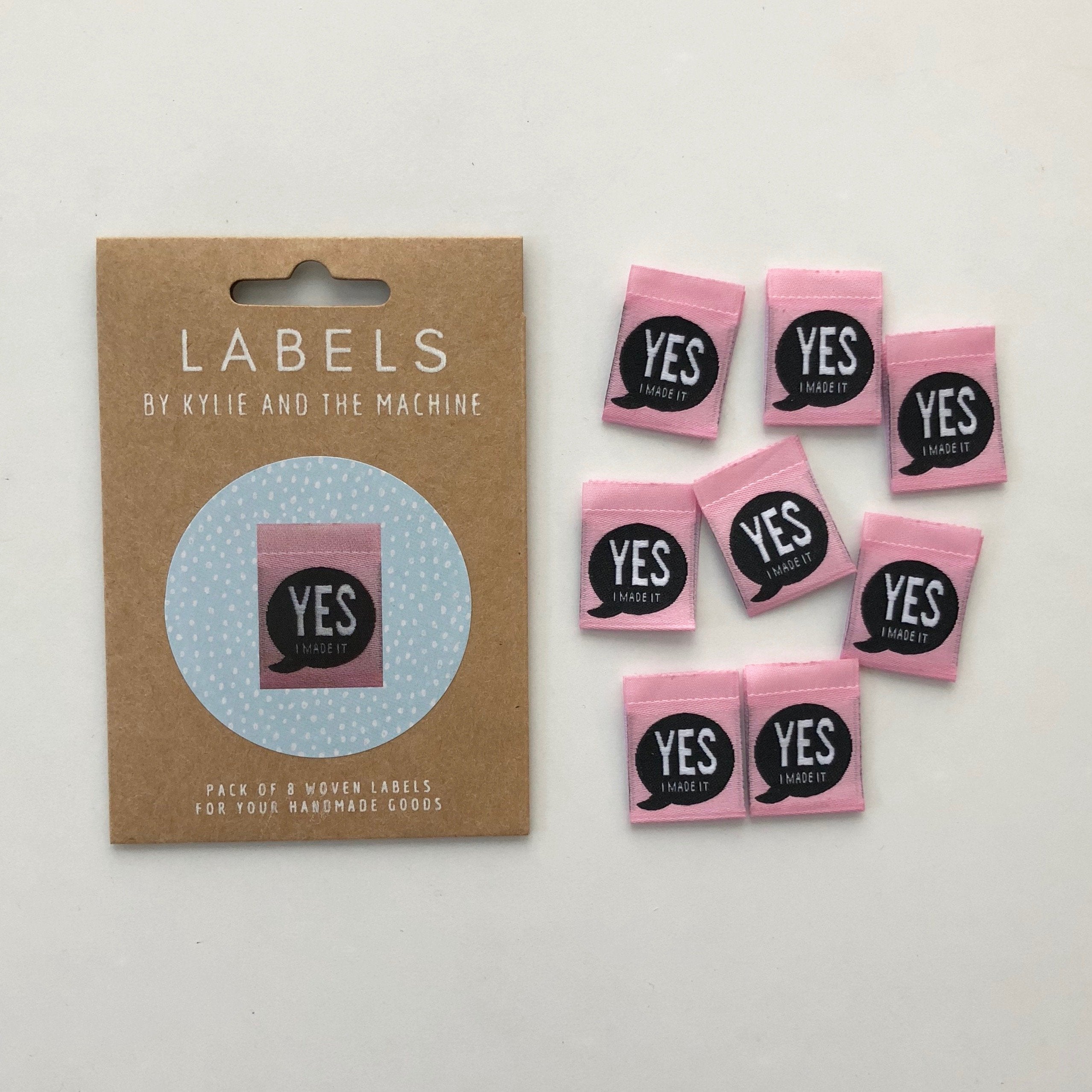 Kylie and the Machine - "YES I MADE IT" Pack of 8 Woven Labels