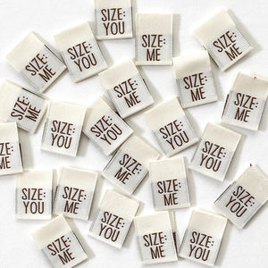 Kylie and the Machine - "SIZE: ME / SIZE: YOU" Pack of 8 Woven Labels