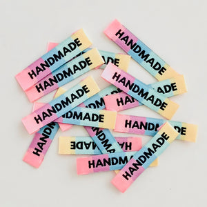 Kylie and the Machine - Rainbow "RAINBOW HANDMADE" Pack of 8 Woven Labels