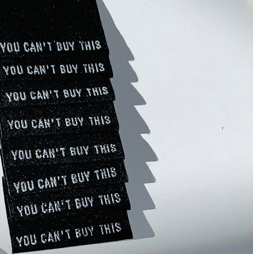 Kylie and the Machine - "YOU CAN'T BUY THIS" Pack of 8 Woven Labels