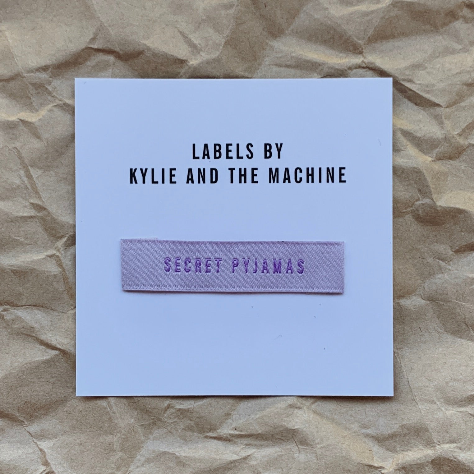 Kylie and the Machine - "SECRET PYJAMAS" Pack of 8 Woven Labels