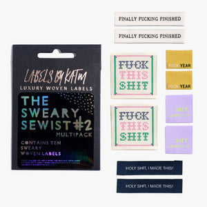 Kylie and the Machine - The Sweary Sewist 2.0 Limited Edition Multi Pack - Pack of 10 Woven Labels