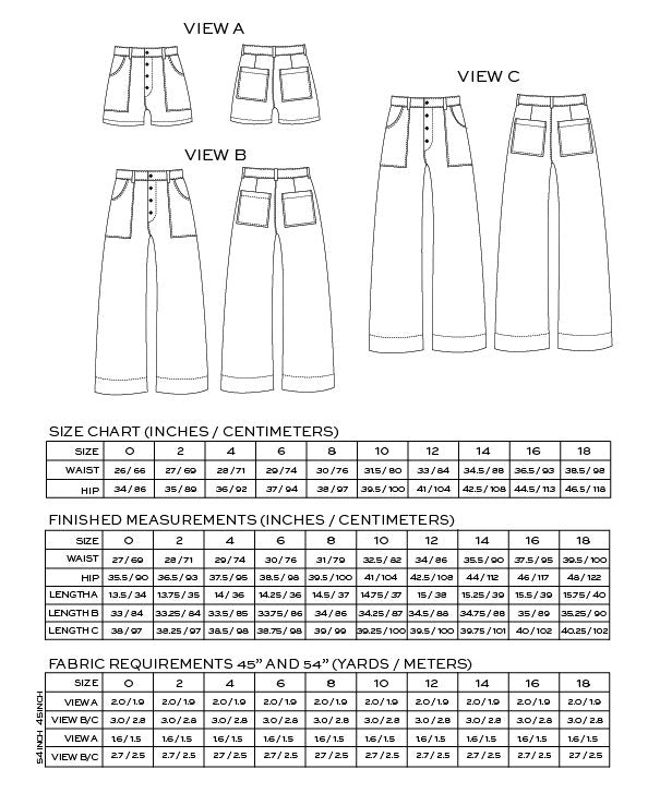 True / Bias  -  LANDER Pant & Short Sewing Pattern
