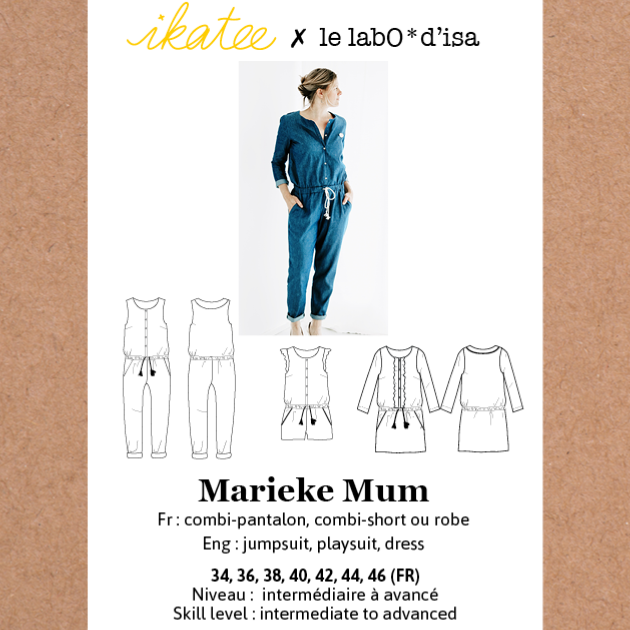 Ikatee - MARIEKE MUM Jumpsuit / Playsuit/ Dress Paper Sewing Pattern