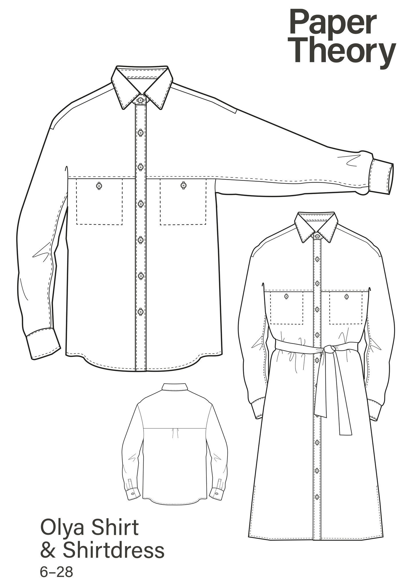 Paper Theory Olya Shirt  Sewing Pattern 6-28