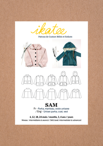 Ikatee - Sam Parka Jacket / Vest - Unisex 6m - 4y - Paper Sewing Pattern