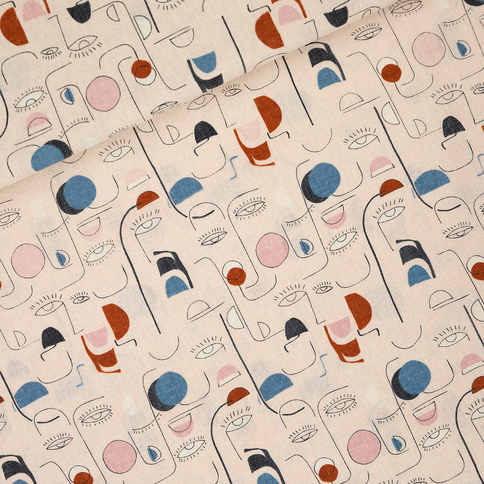 See You At Six Villagers Natural Linen Viscose Fabric Lamazi Fabrics