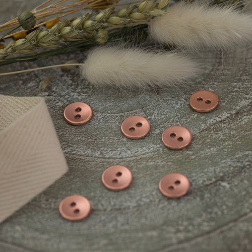 See You At Six -  Metal Smooth Rosé Copper Buttons (10mm and 11mm sizes)