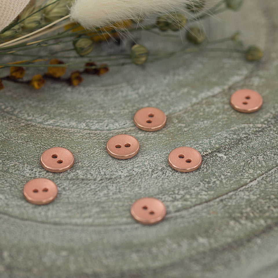 See You At Six -  Metal Textured Rosé Copper Buttons (10mm and 11mm sizes)