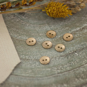 See You At Six -  Metal Textured Soft Gold Buttons (10mm and 11mm sizes)