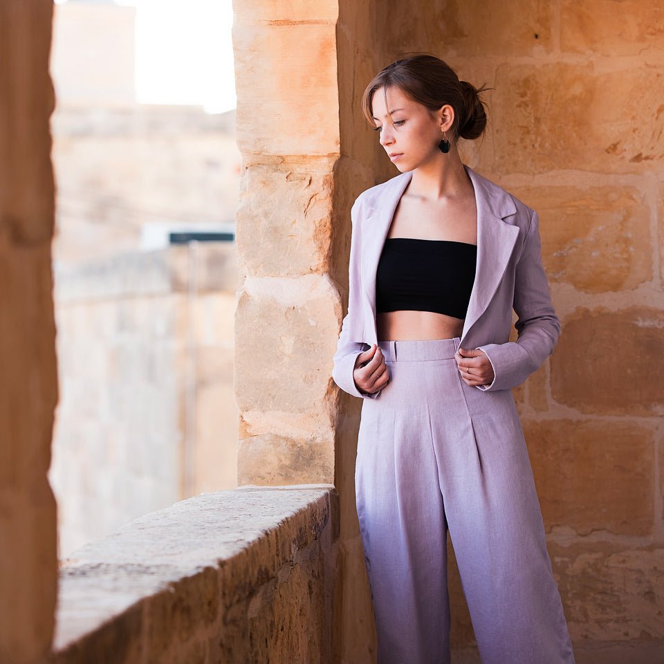 See You At Six - Orchid Lilac Linen Viscose Blend