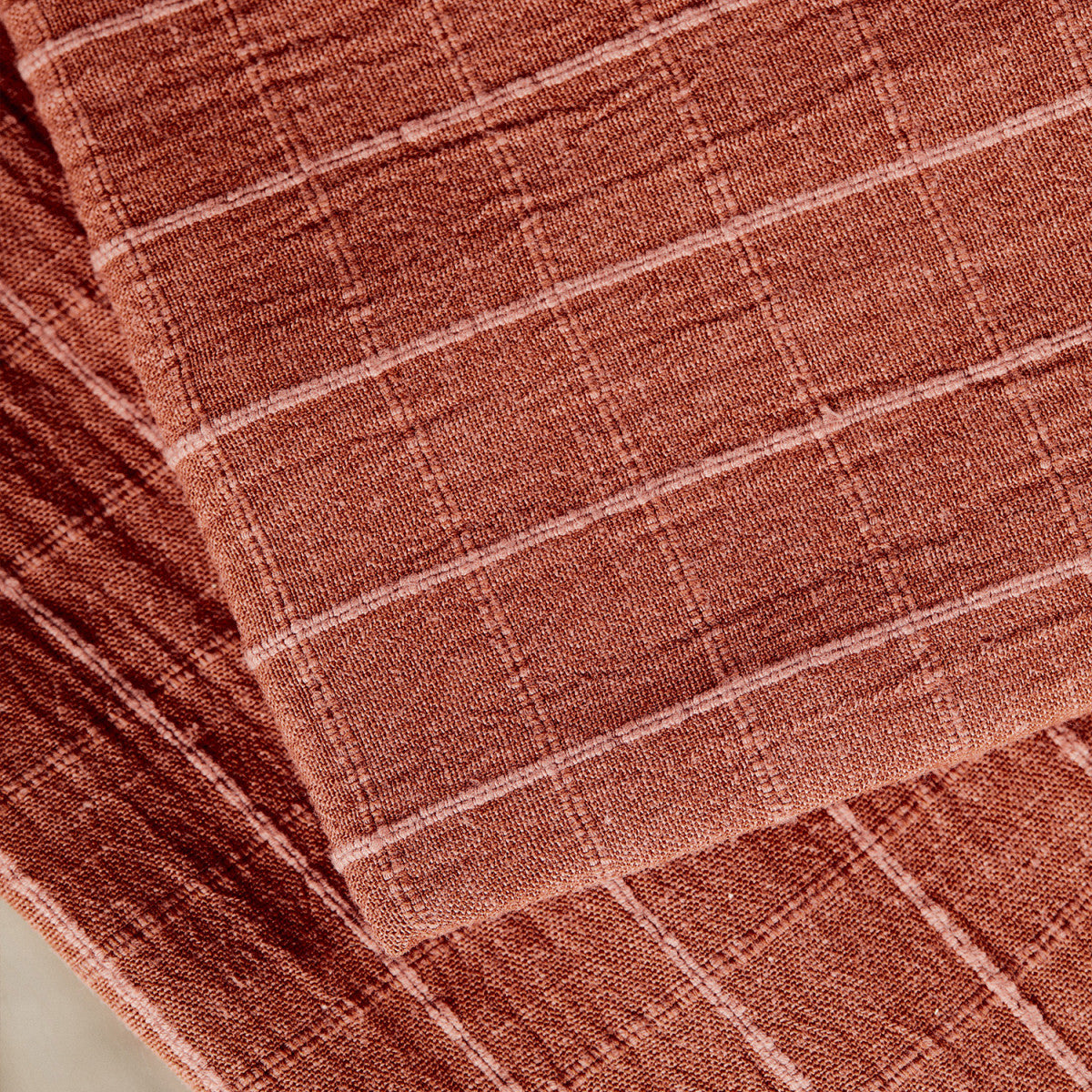 Atelier Brunette - Tile in Chestnut Linen Blend Fabric