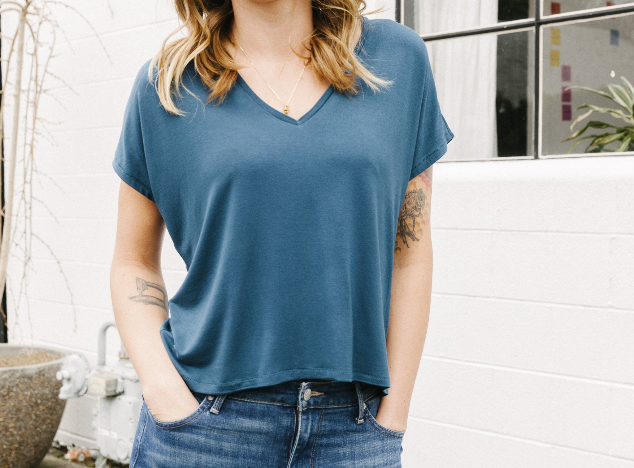 Sew House Seven - Tabor V- Neck Tee / Sweater Sewing Pattern