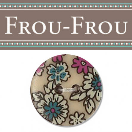 Frou Frou Fleuri Buttons - 100% Acrylic  18mm