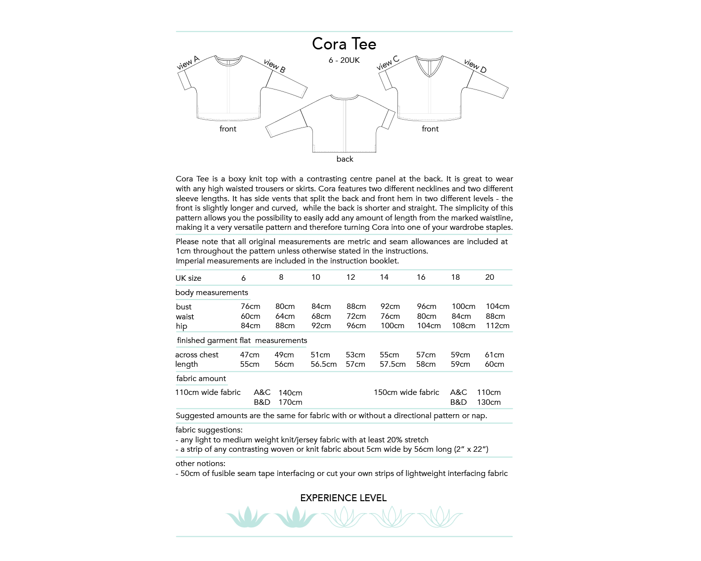 Dhurata Davies - Cora Tee - Paper Sewing Pattern