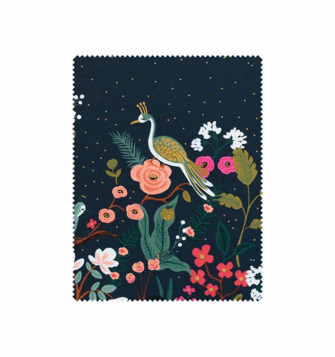 Rifle Paper Co - Growing Garden Navy Cotton Border Print with Metallic Gold