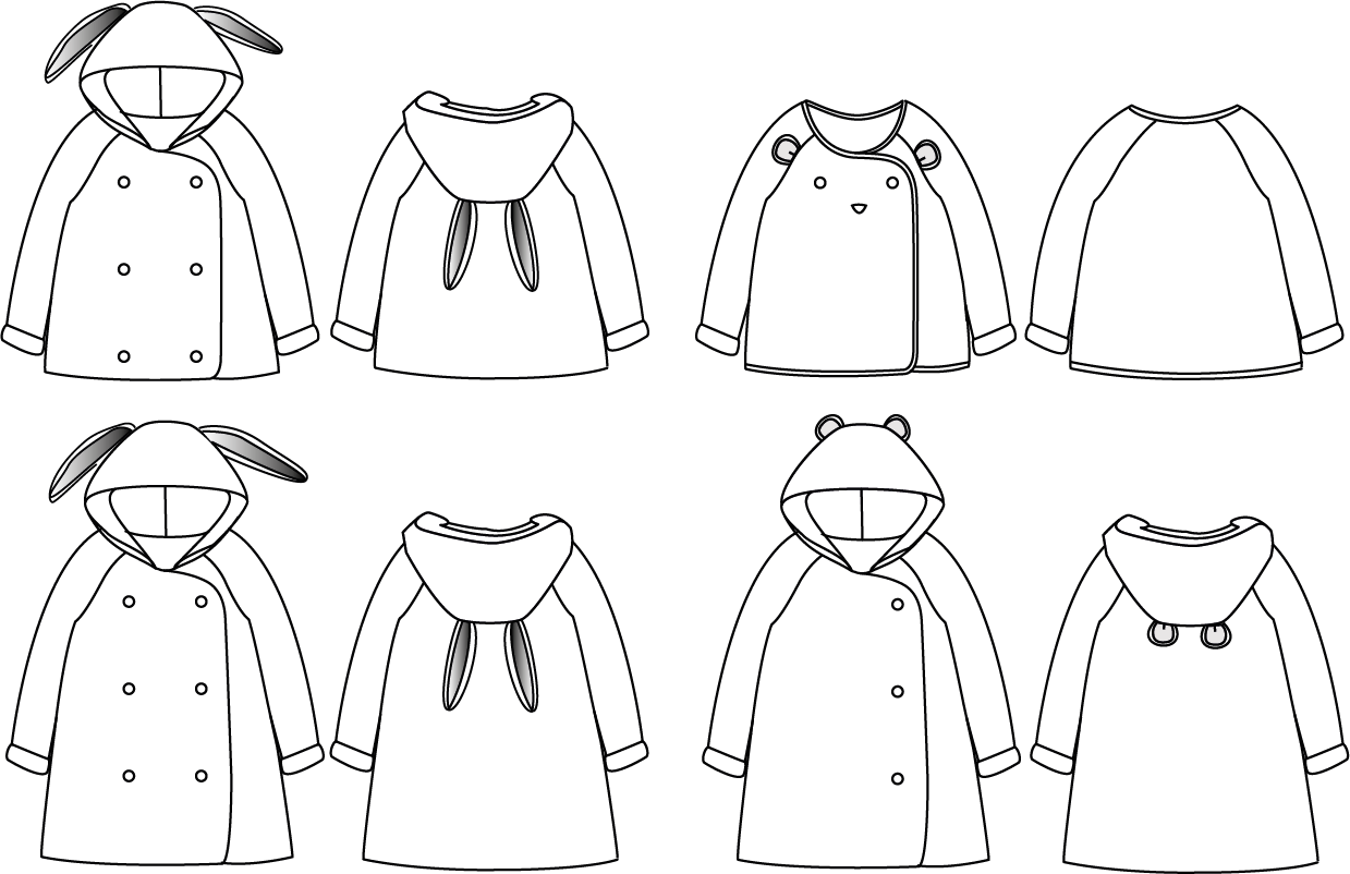 Ikatee - GRAND'OURRSE KIDS Coat/Vest/ Cardigain/Robe  3-12 Years - Paper Sewing Pattern