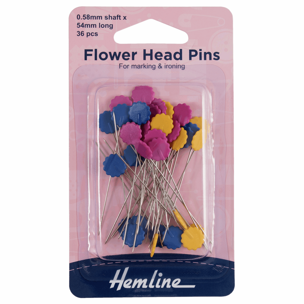 Hemline Flower Head Pins 36 pins