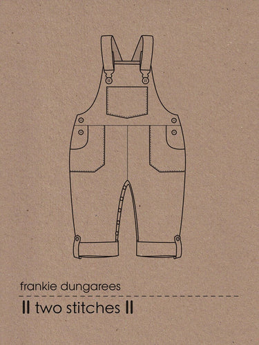 Two Stitches - Frankie Dungarees or Dress Sewing Pattern 6 months - 2 years