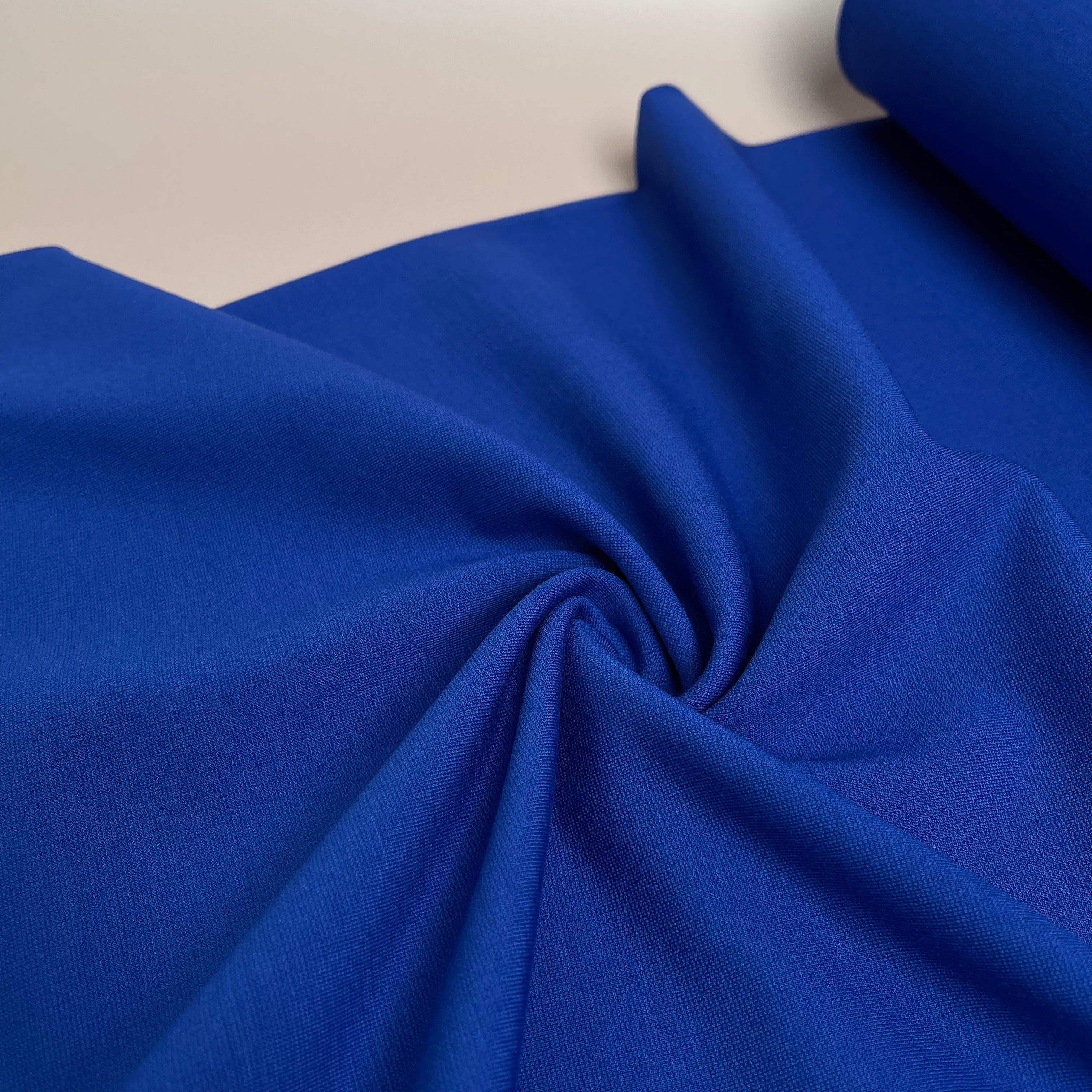 Lapis Blue Viscose Ponte Roma Double Knit Fabric