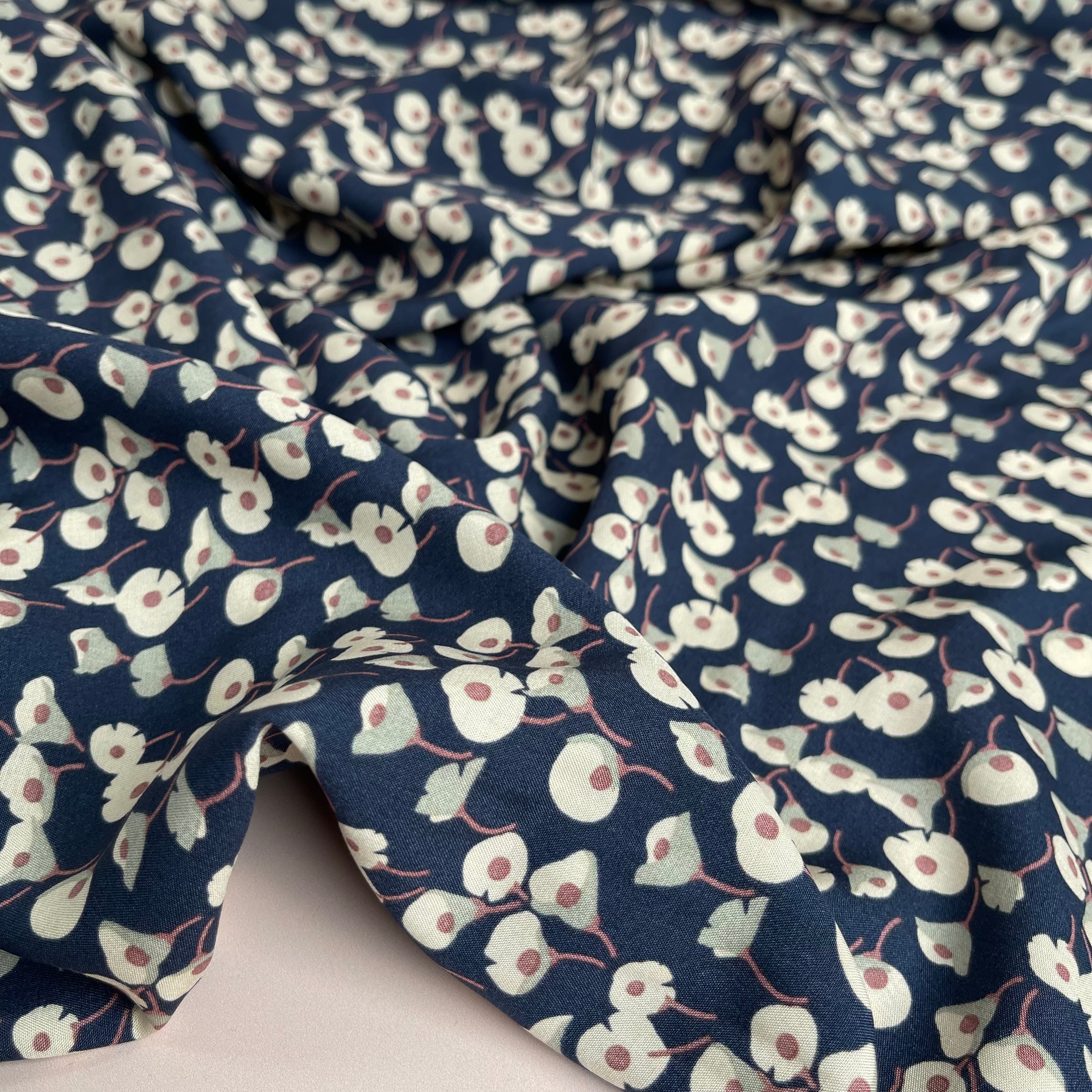 Calla Lily Denim Viscose Fabric