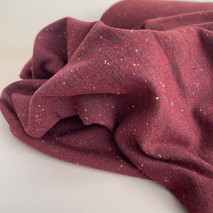 Cosy Colours in Bordeaux with multi Flecks Sweat-Shirting