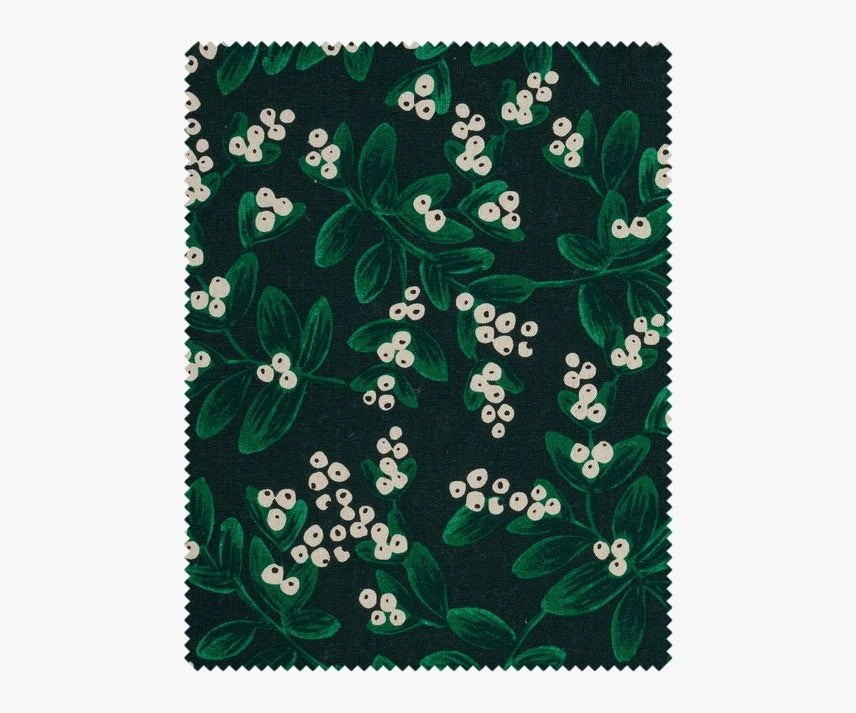 Rifle Paper Co - Mistletoe Evergreen Canvas Fabric