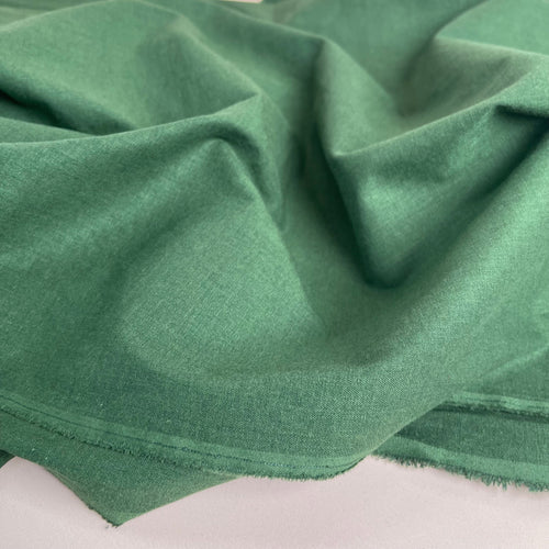 REMNANT 0.62 Metre - Sorona Linen in Mountain Green - New Eco Linen Blend Fabric.