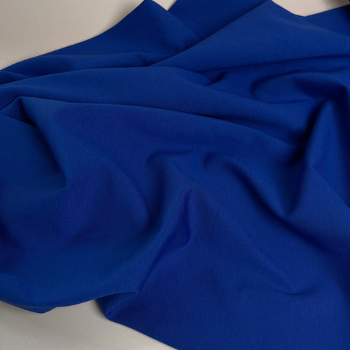 Lapis Blue Viscose Ponte Roma Double Knit Fabric