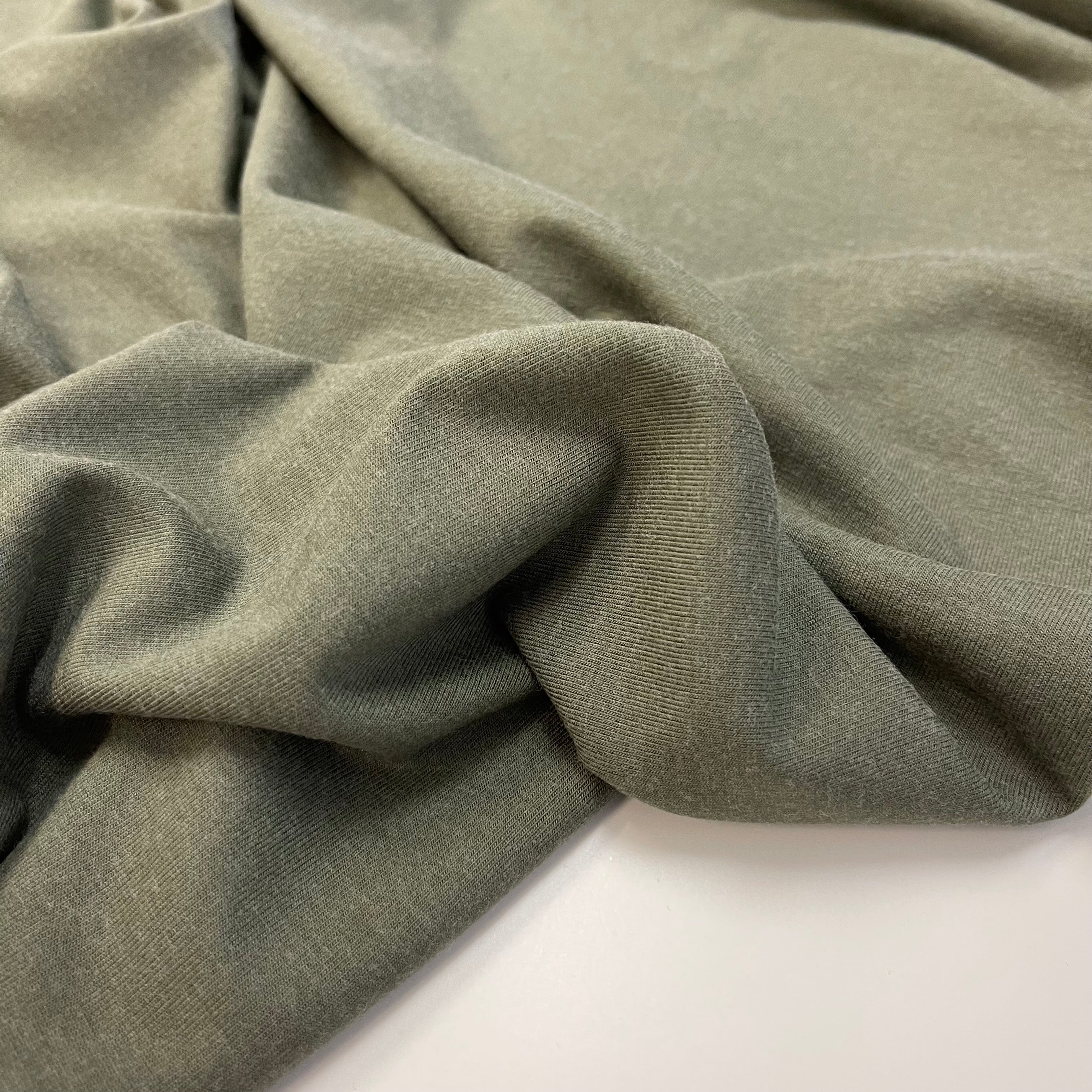 Allure Olive Soft Single Knit Fabric