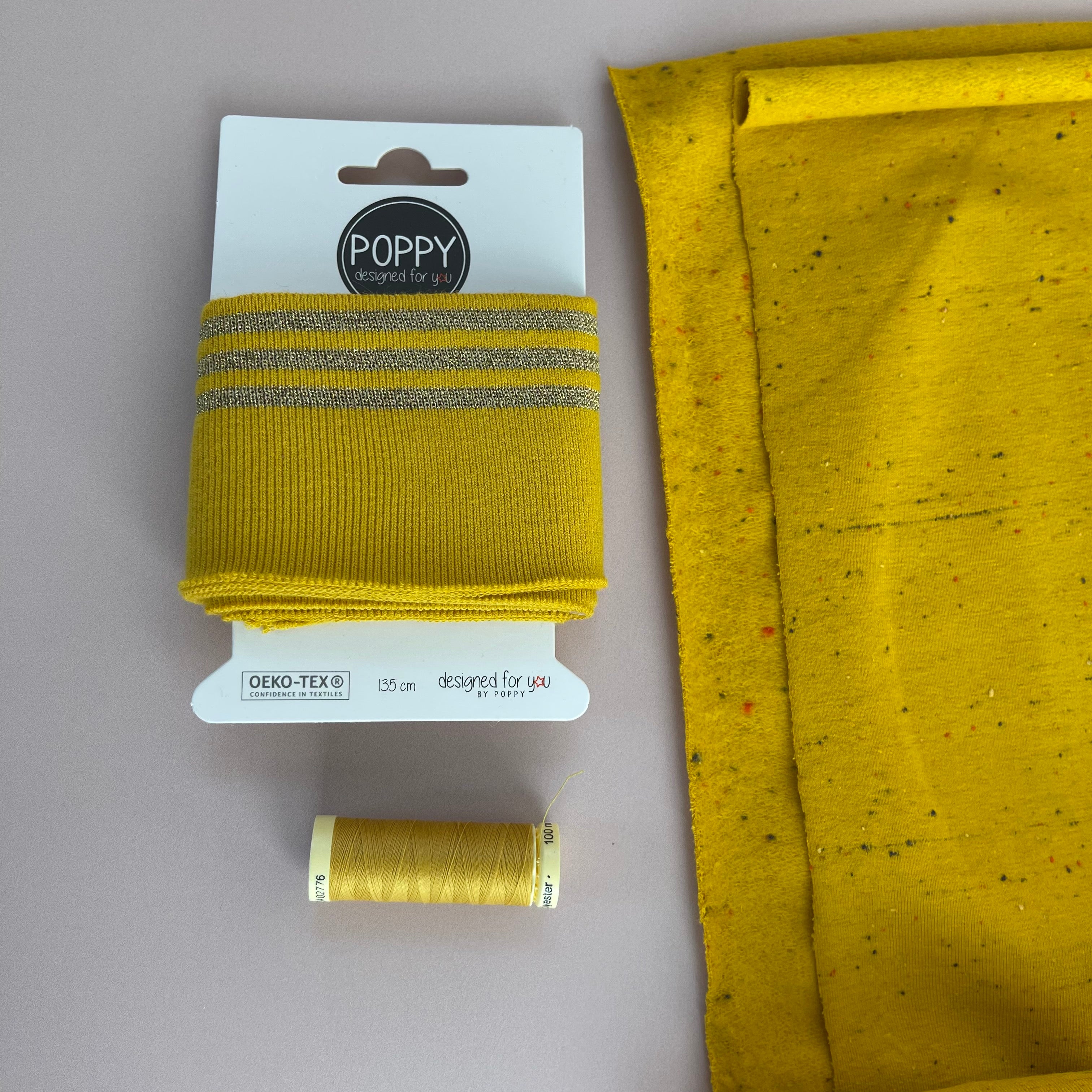 Ribbing Cuffing Pack with Gold Lurex Stripes – Lamazi Fabrics