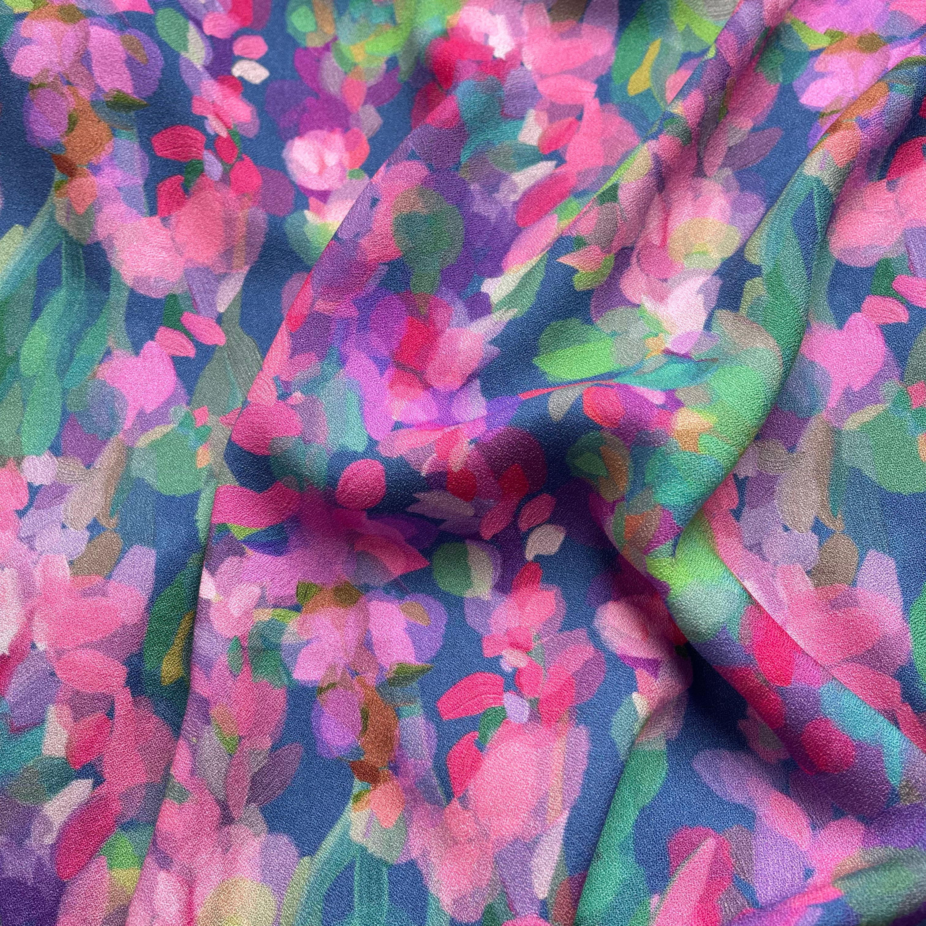 Summer Party - Lupine Petals Blue Morracain Soft Viscose Crepe (more due soon)