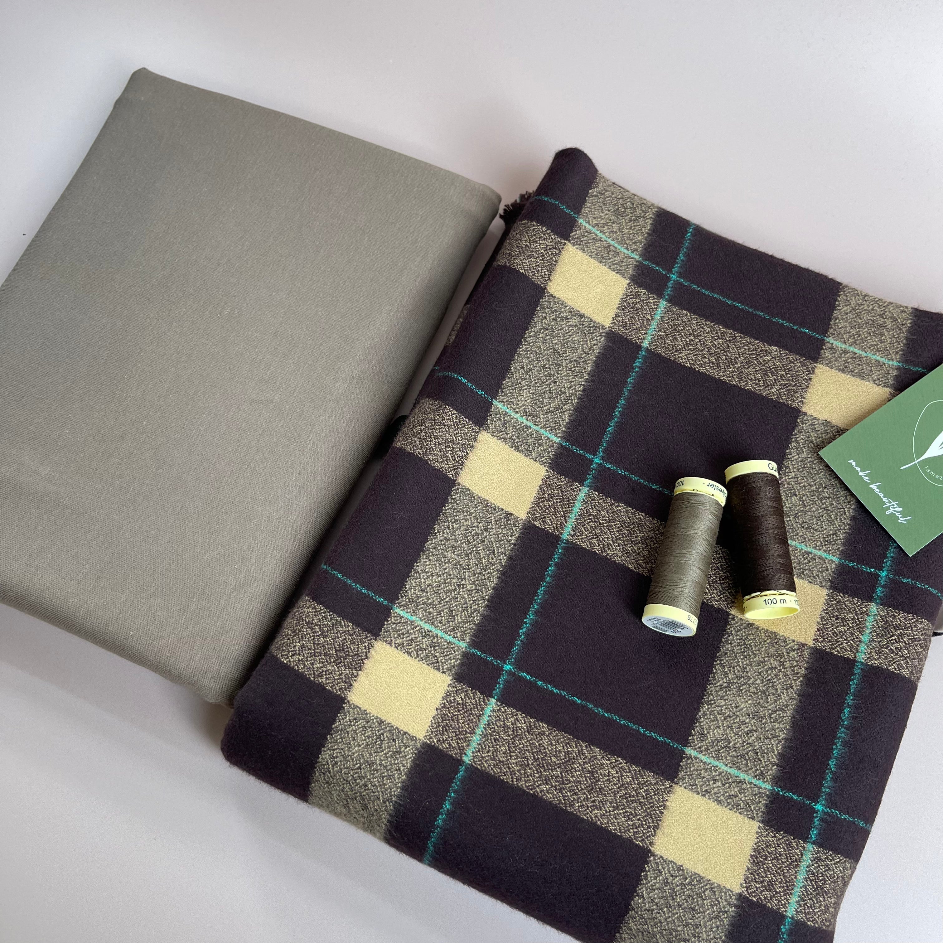 Limited Edition - Luxury Eco Pyjama Kit with Brown Cotton Flannel