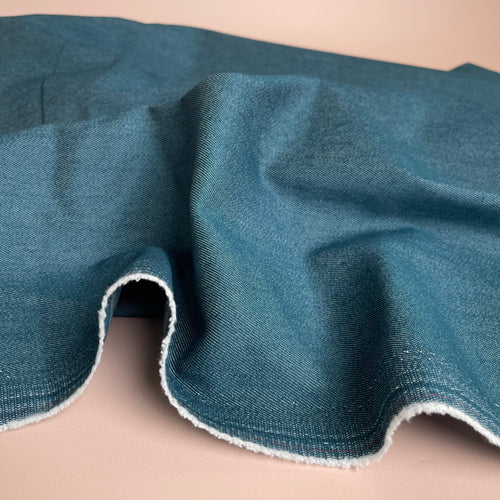 Vintage Stretch Denim in Petrol Blue