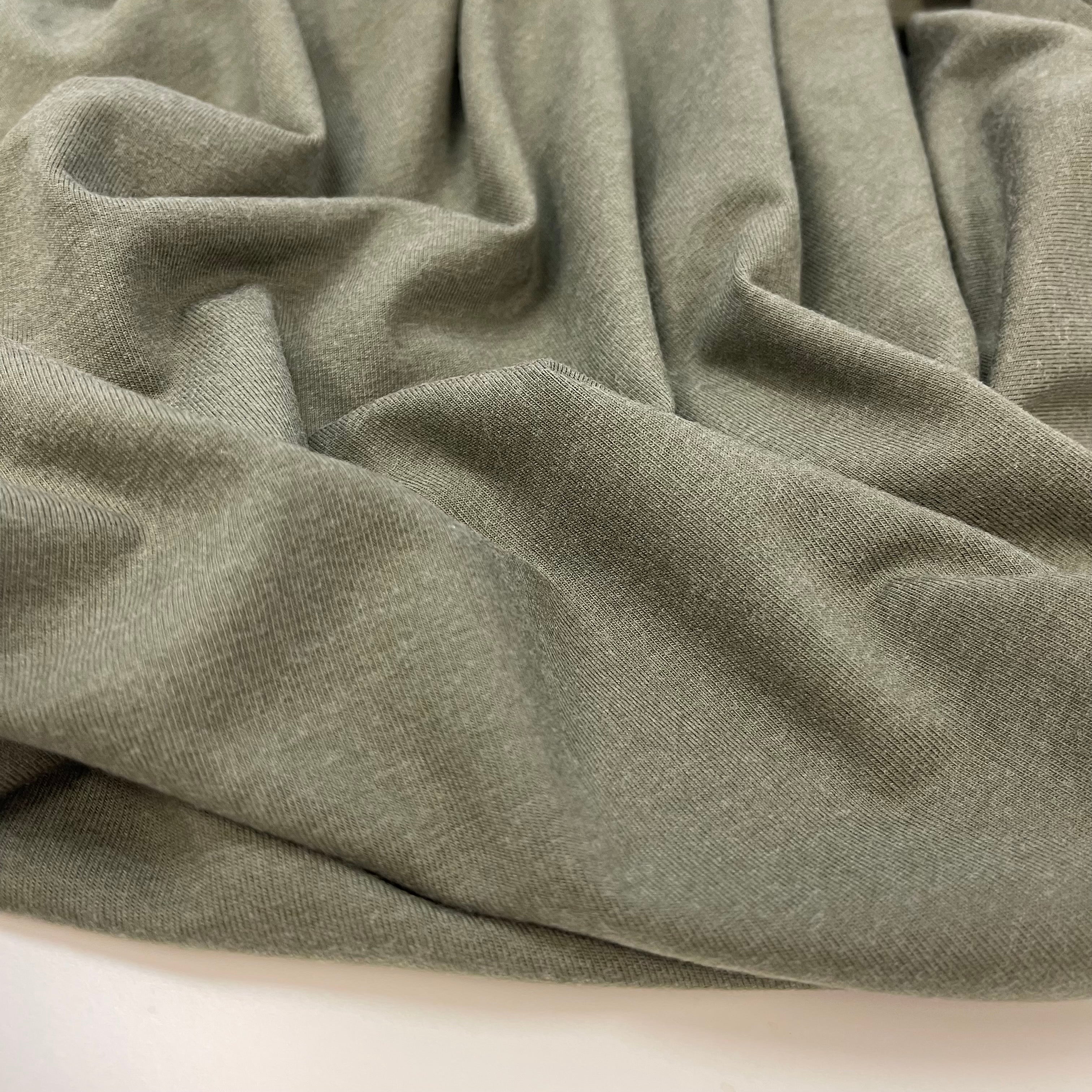 Allure Olive Soft Single Knit Fabric