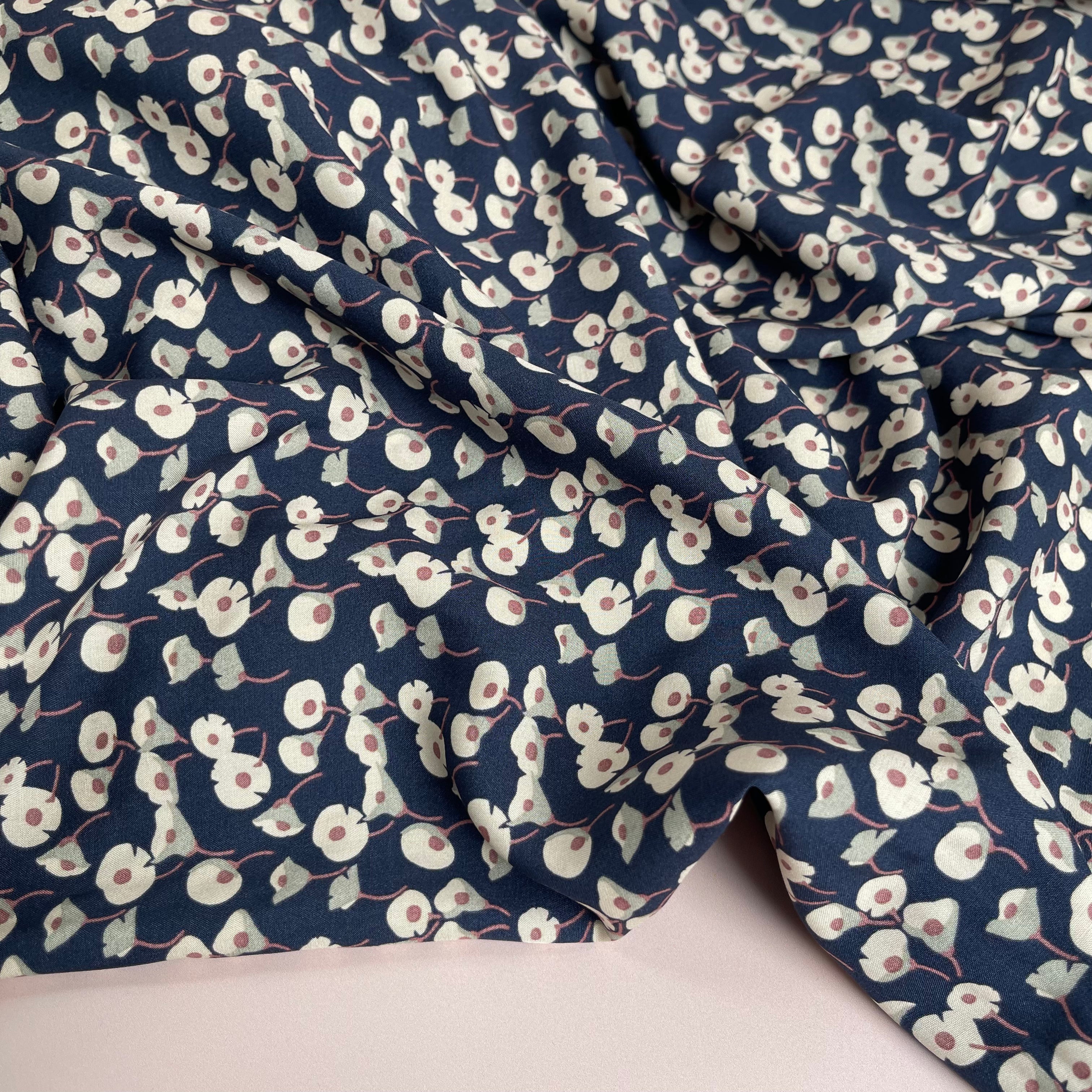 Calla Lily Denim Viscose Fabric