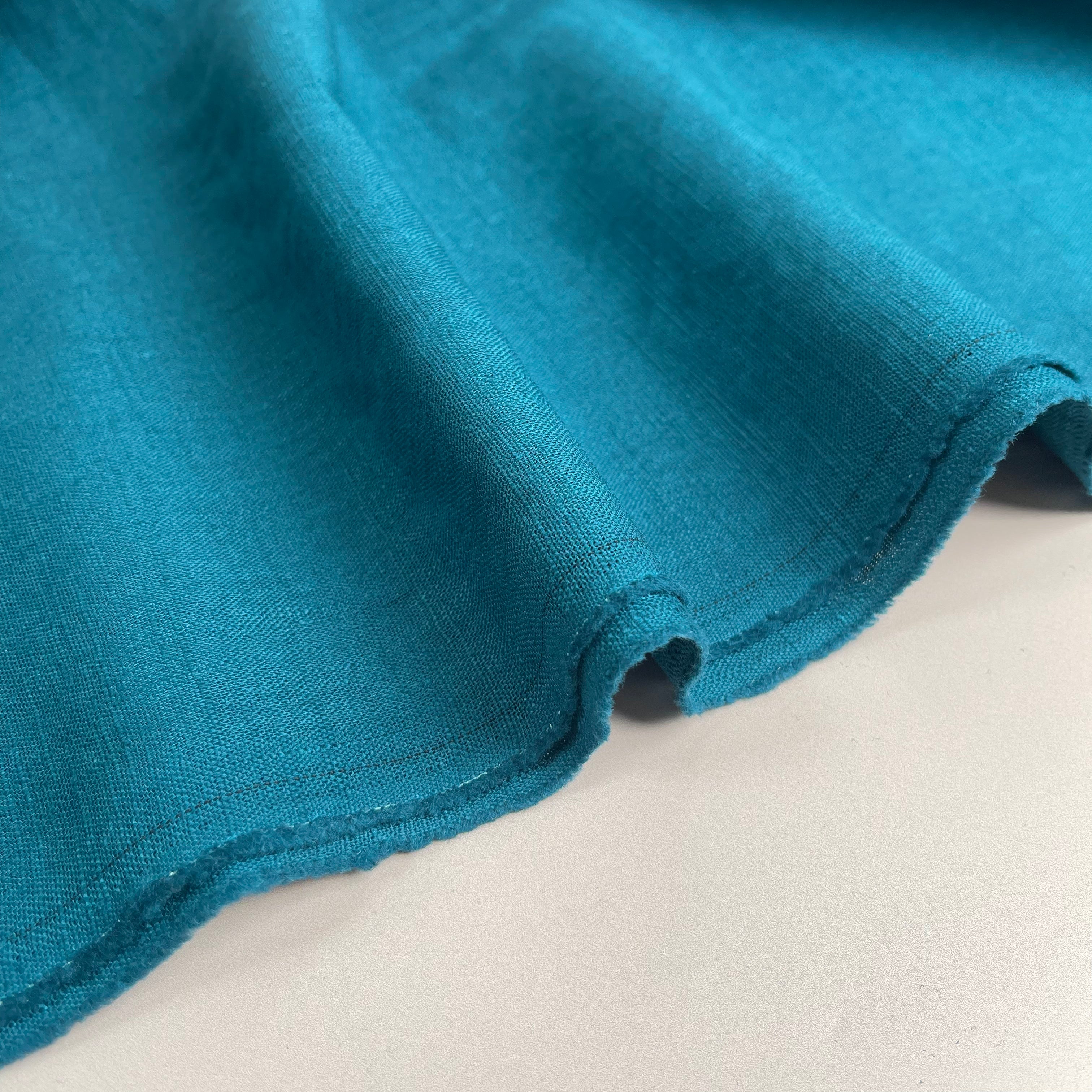 Breeze Deep Lagoon - Enzyme Washed Pure Linen Fabric – Lamazi Fabrics