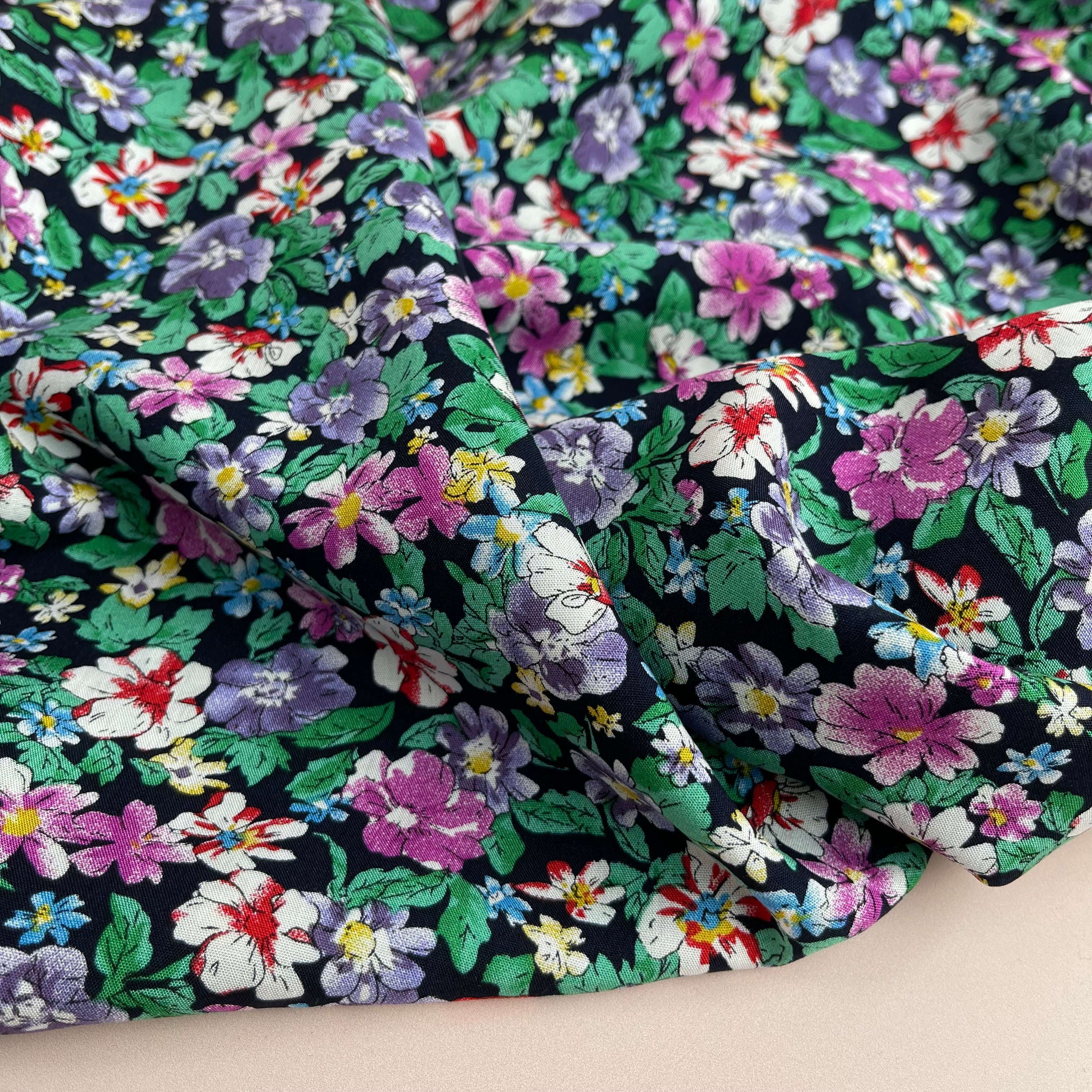 Zinna Emerald Viscose / Rayon Fabric