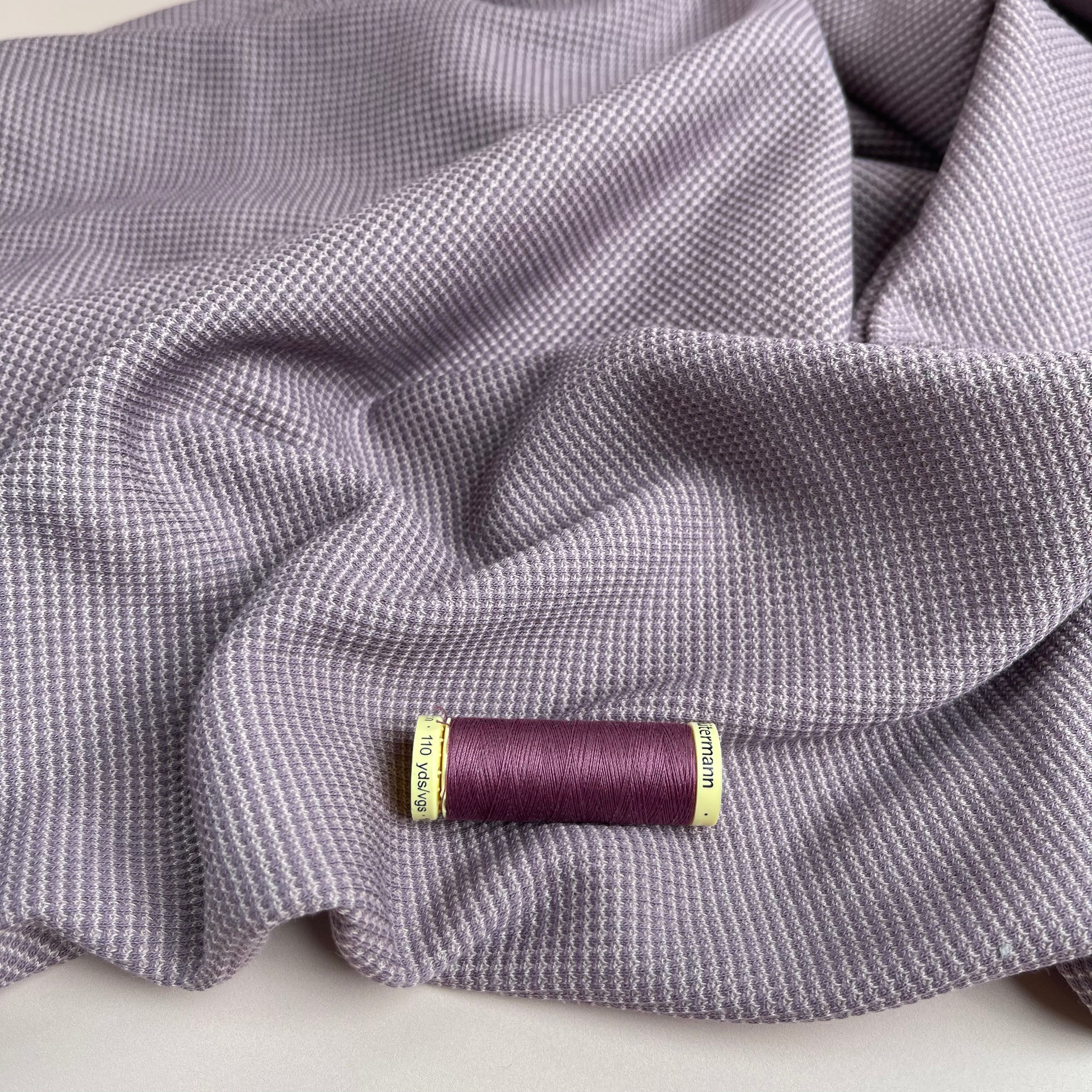 Knitted Cotton Waffle Fabric in Mauve