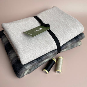 Limited Edition - Luxury Pyjama Kit with Grey Check Cotton Flannel
