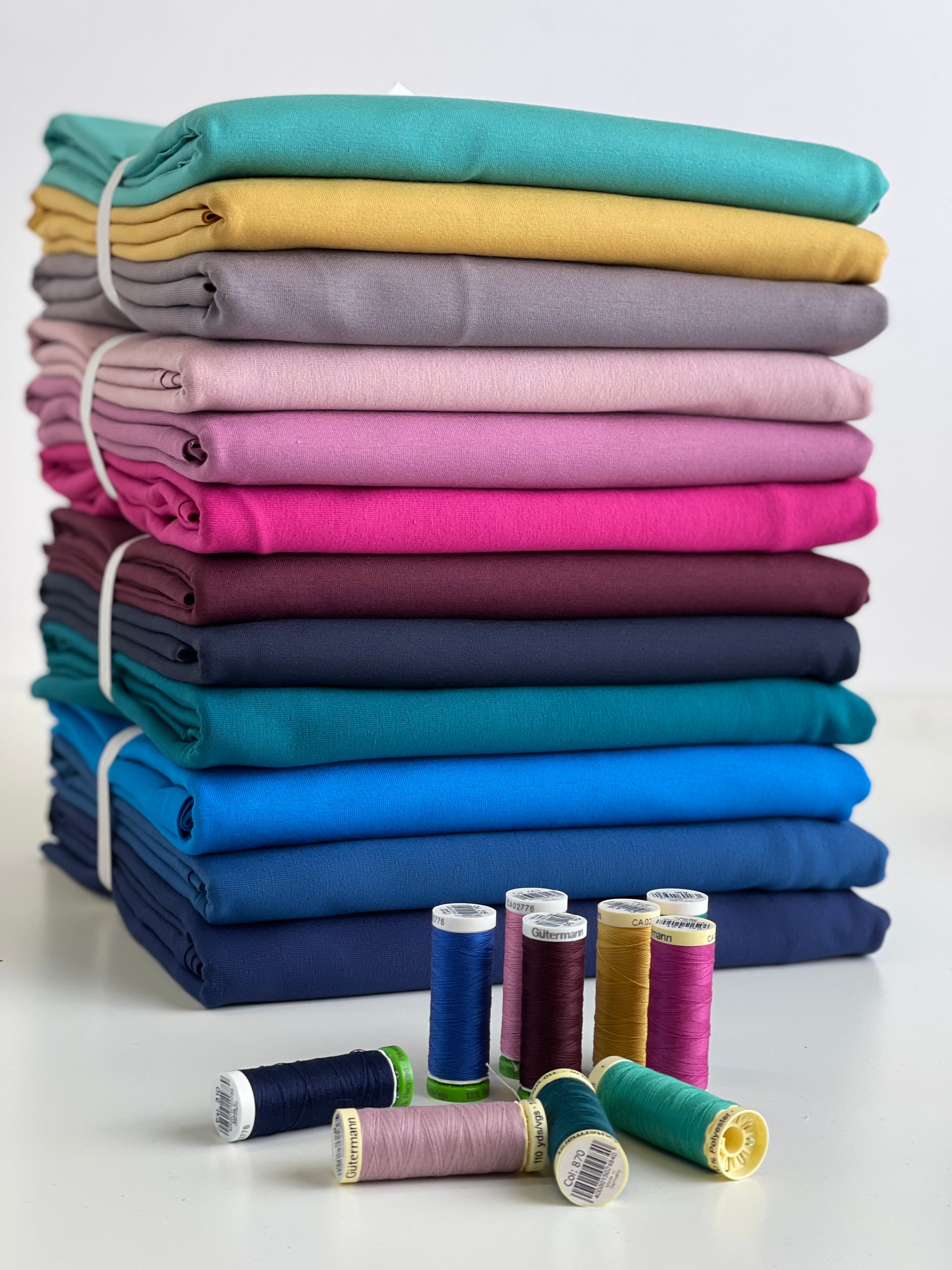 Colour Bundles - Blue Ocean Essential Chic Cotton Jersey Fabrics