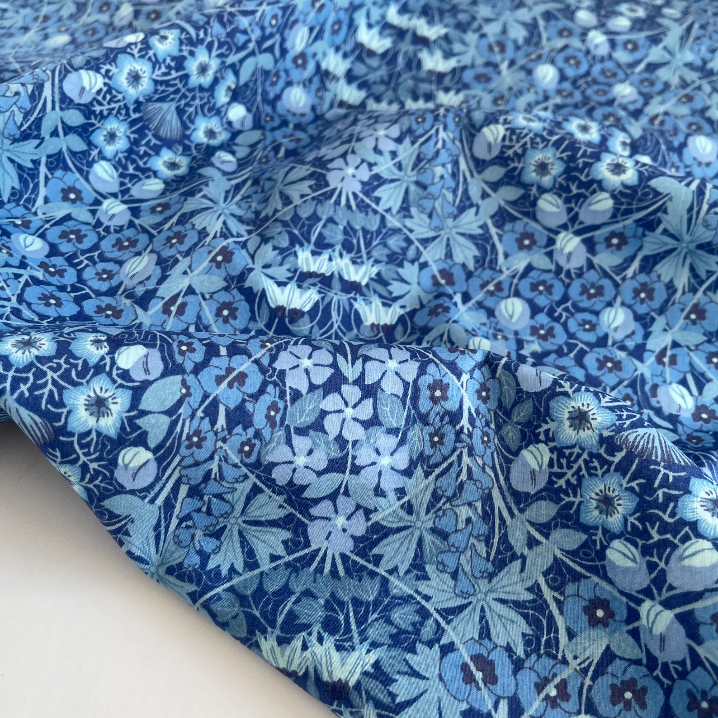 Melanie Blue Cotton Lawn Fabric