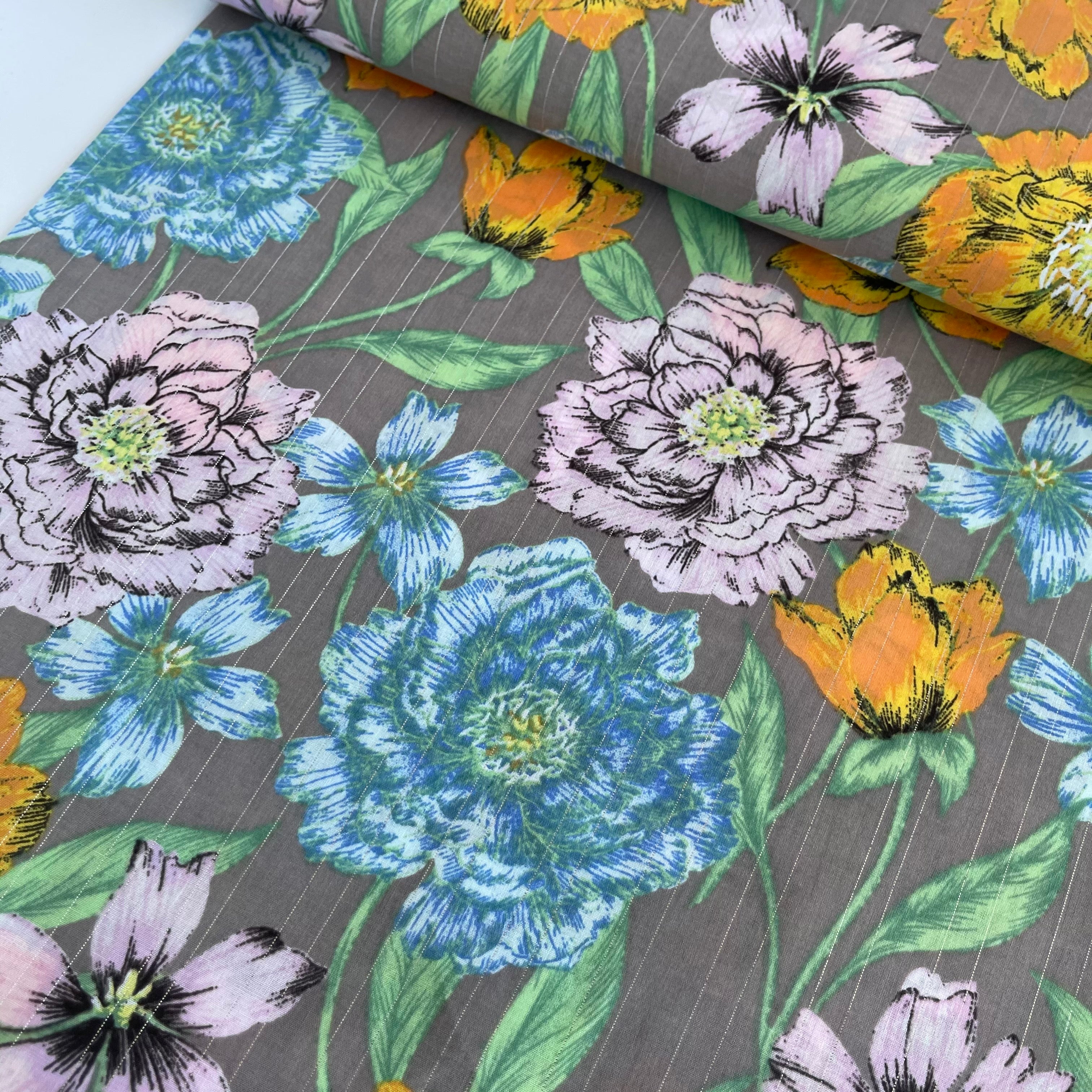 Milliblu’s - Blooms Metallic Cotton Fabric