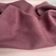 Breeze Cream Aubergine - Enzyme Washed Linen Cotton Fabric