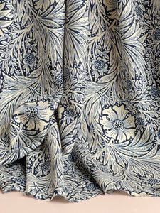 Victoria Navy Blue Viscose Fabric